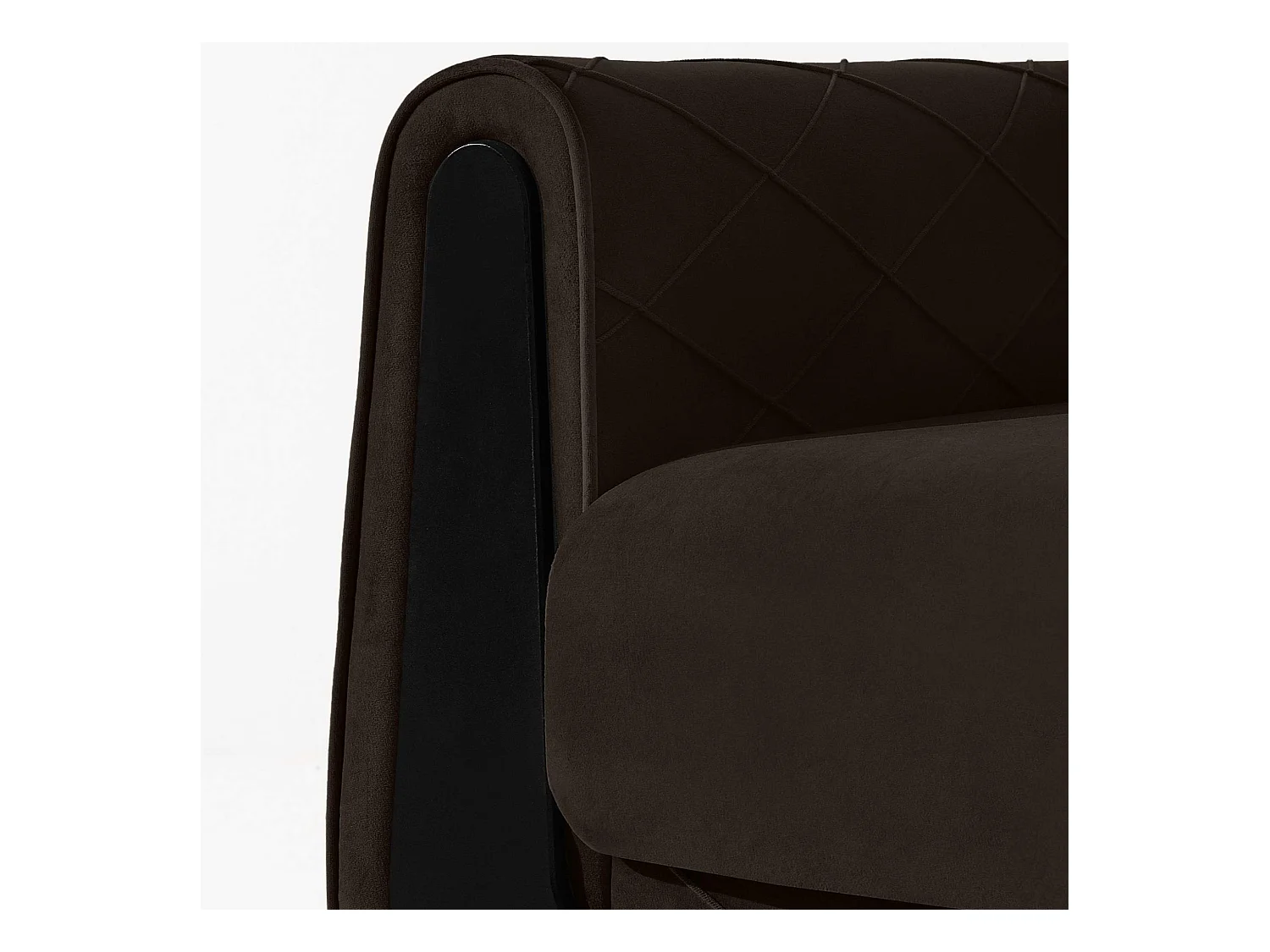 Canapé convertible GUSTAVO III - 3 places - Tissu velours - Marron