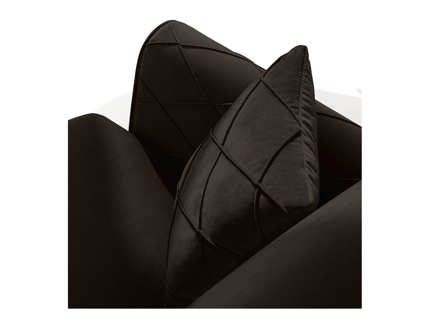 Canapé convertible GUSTAVO III - 3 places - Tissu velours - Marron