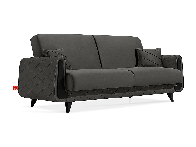 Schlafsofa GUSTAVO III Schlafsofa - 3-Sitzer - Cordstoff - Anthrazit
