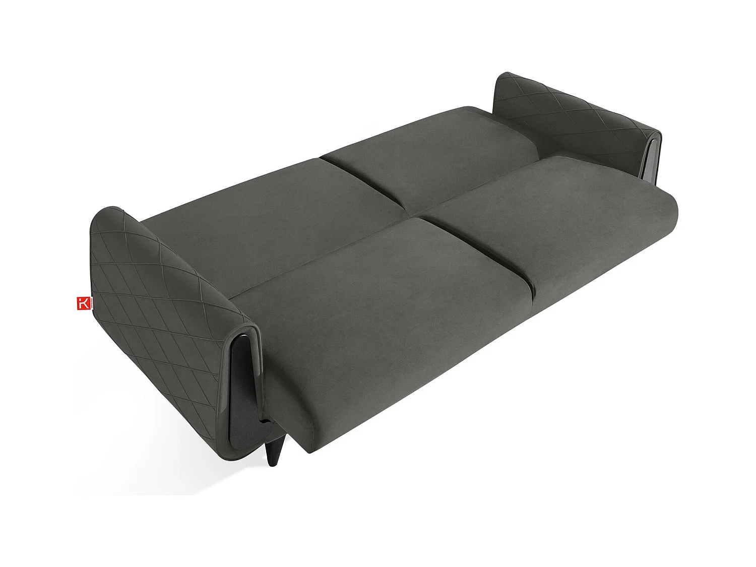 Schlafsofa GUSTAVO III Schlafsofa - 3-Sitzer - Cordstoff - Anthrazit