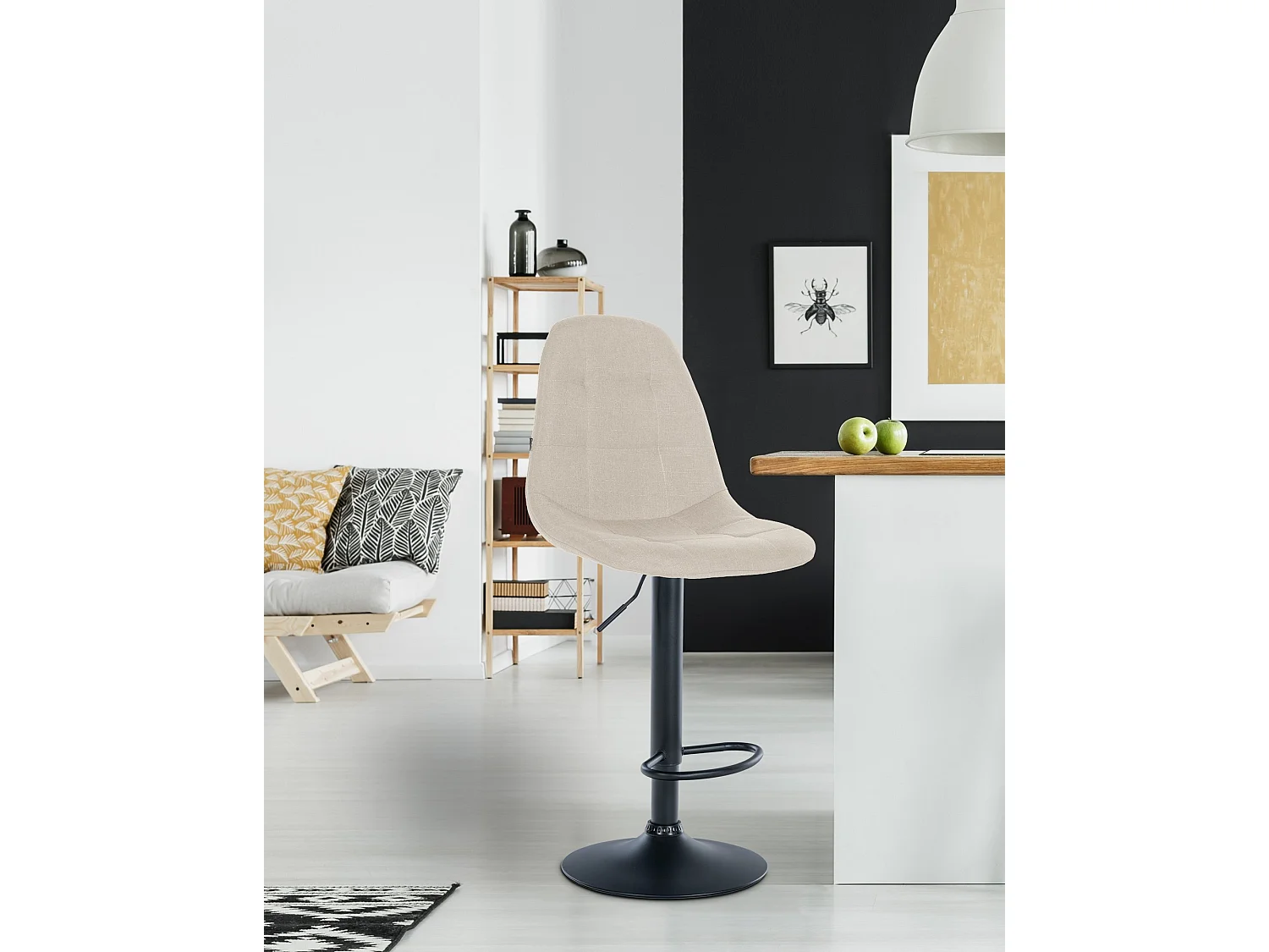 Tabouret de bar - Métal - Crème - Elmore