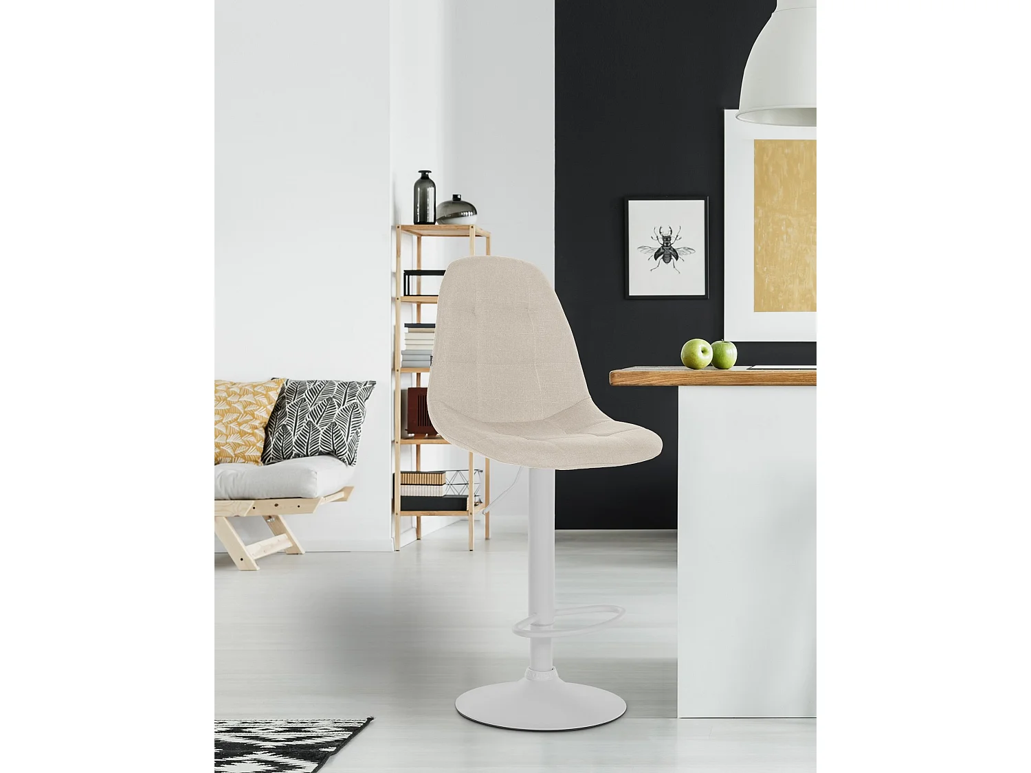 Tabouret de bar - Métal - Crème - Elmore