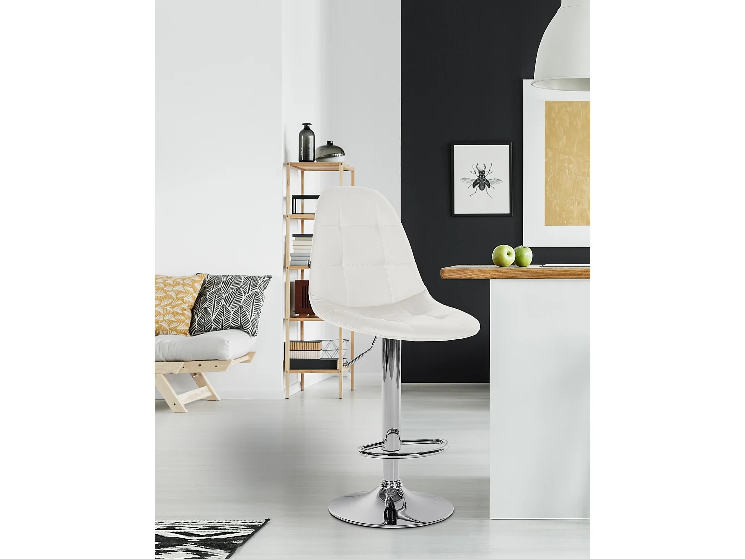 Tabouret de bar - Métal - Blanc - Elmore