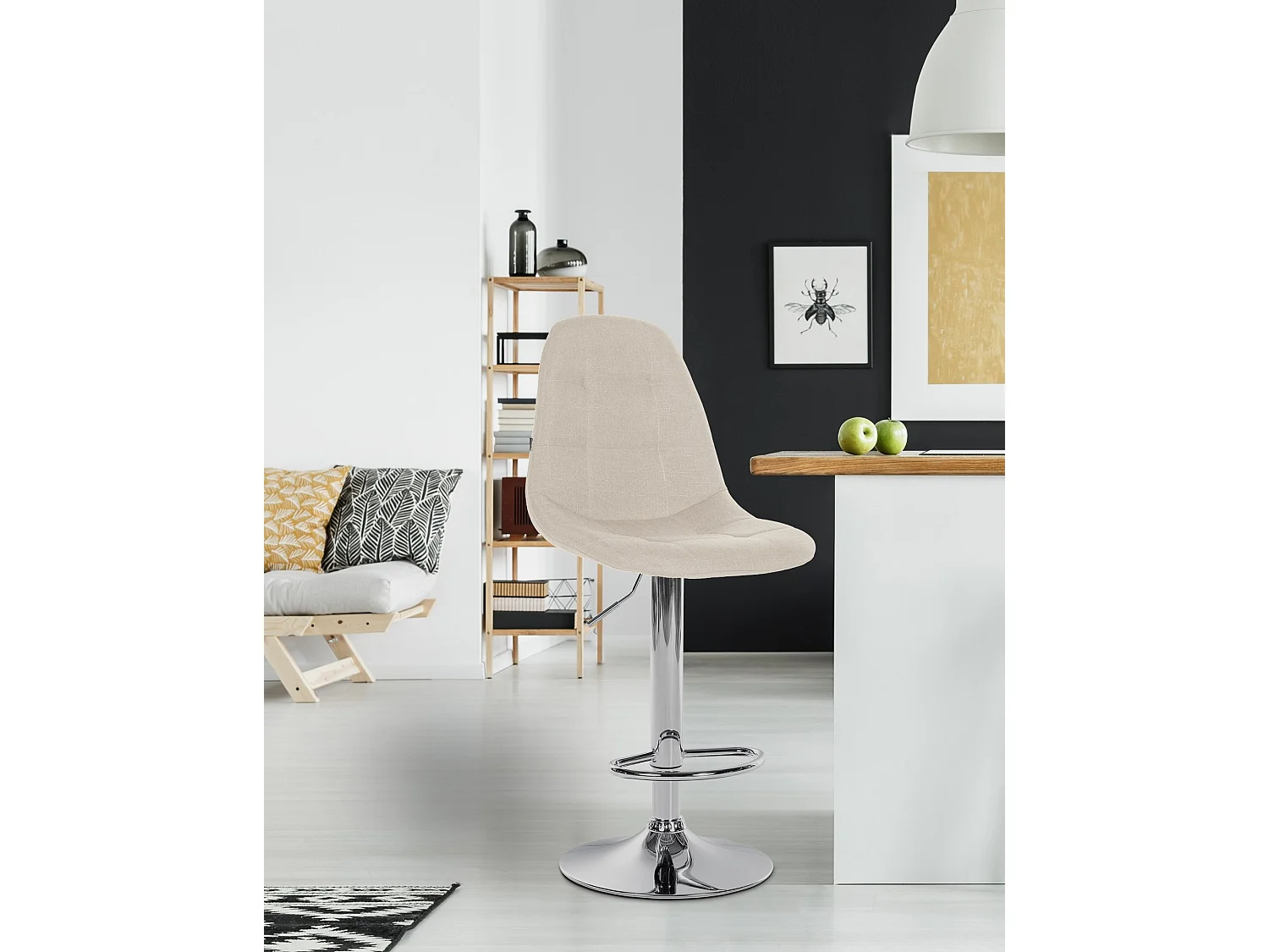 Tabouret de bar - Métal - Crème - Elmore