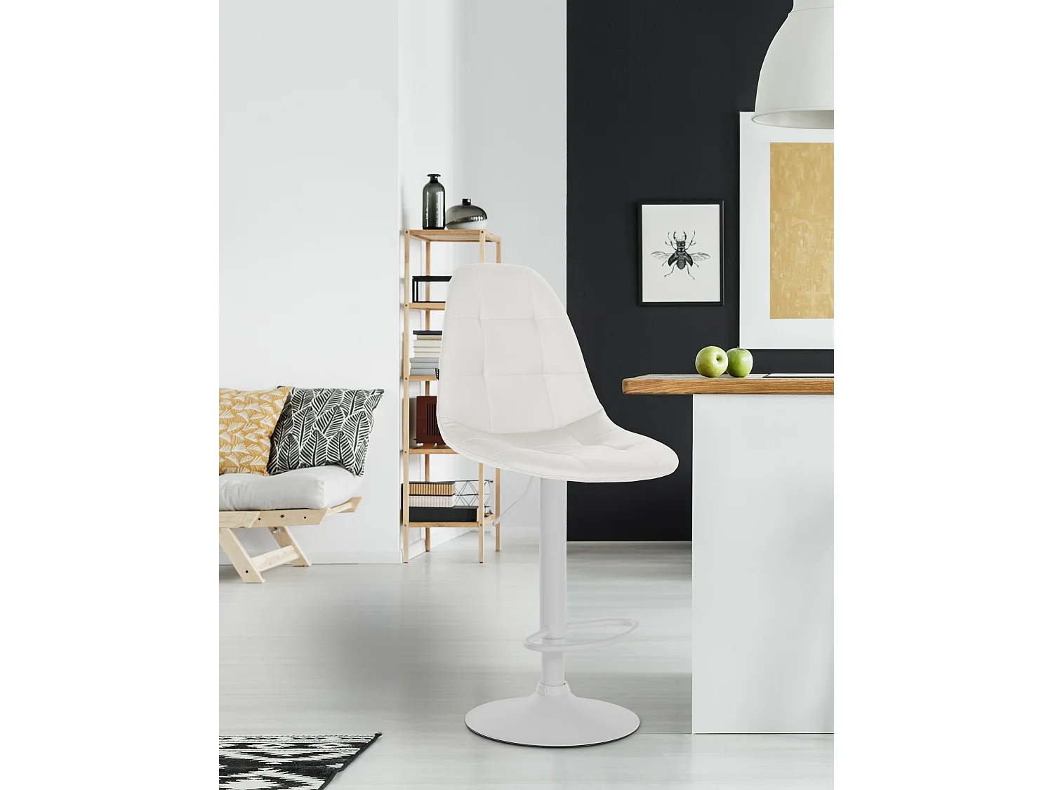 Tabouret de bar - Métal - Blanc - Elmore