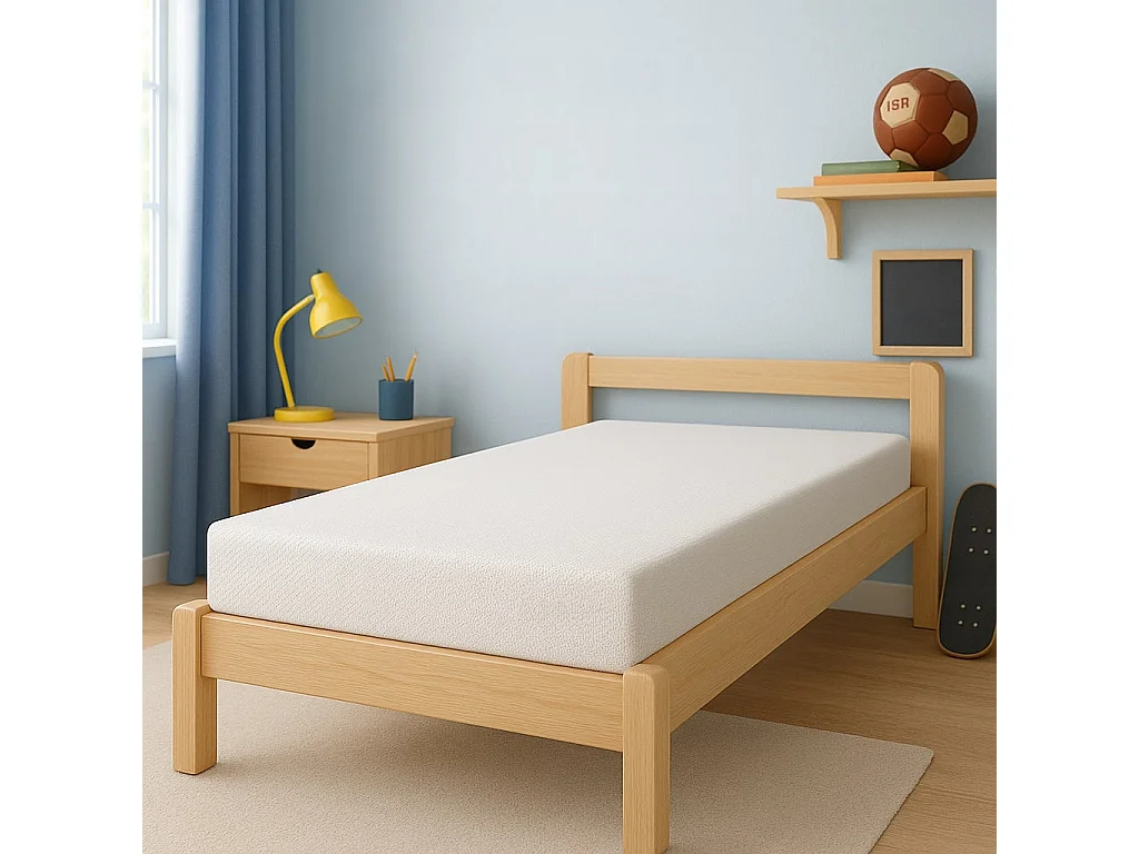 Matelas 70x140 enfant, 7 cm h2, mousse respirante, housse hypoallergénique lavable, double face, certifié oeko-tex 100