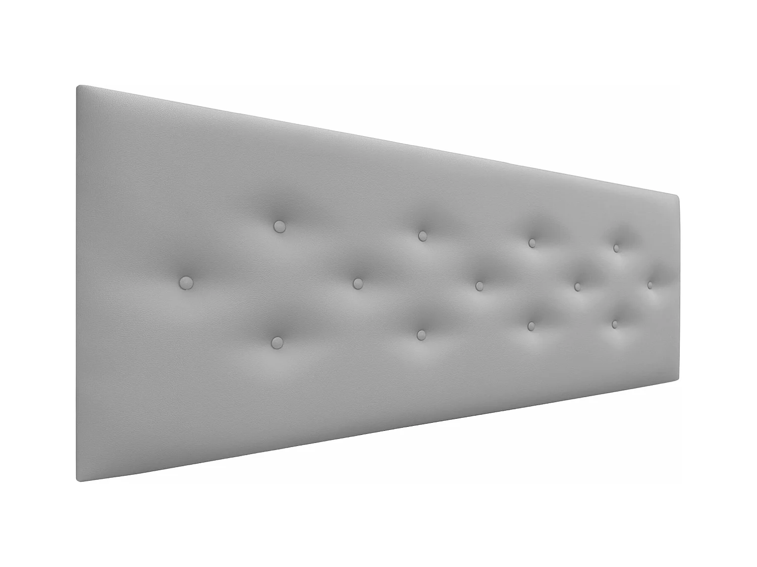 DHOME Cabecero de Polipiel con 3 Hileras Intercaladas de Botones Cabezal Tapizado Cama Lujo (Gris Claro, 135cm)