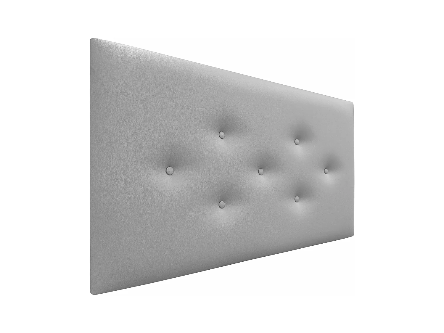 DHOME Cabecero de Polipiel con 3 Hileras Intercaladas de Botones Cabezal Tapizado Cama Lujo (Gris Claro, 110cm)