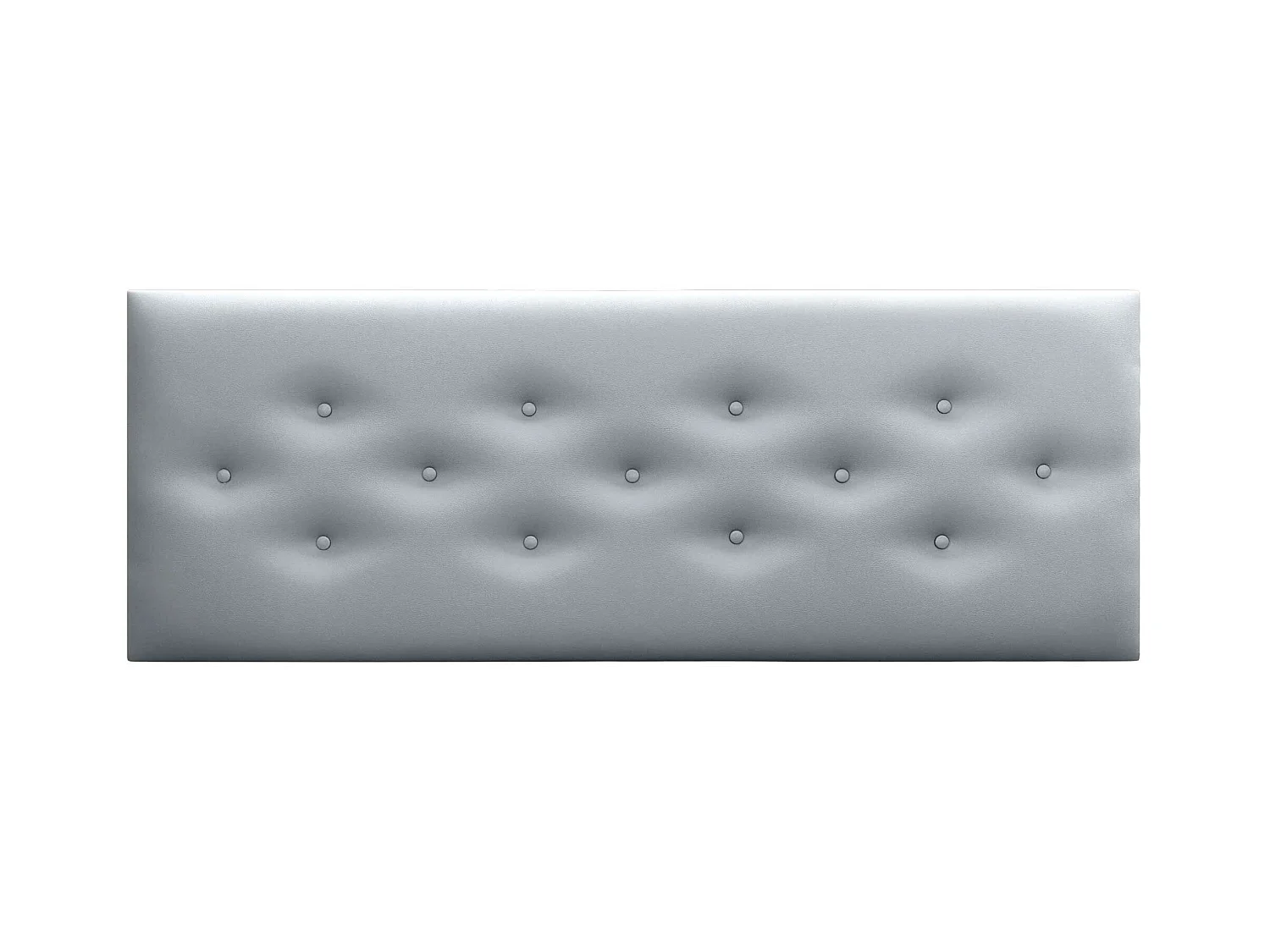 DHOME Tête de Lit en Similicuir avec 3 Rangées de Boutons Entrelacées Tête de Lit Rembourrée de Luxe (Argent, 150cm)
