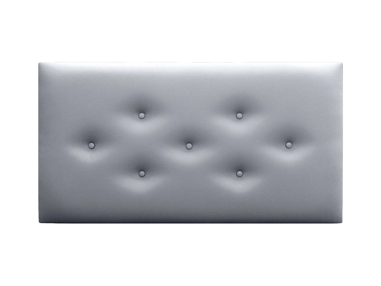 DHOME Tête de Lit en Similicuir avec 3 Rangées de Boutons Entrelacées Tête de Lit Rembourrée de Luxe (Argent, 110cm)