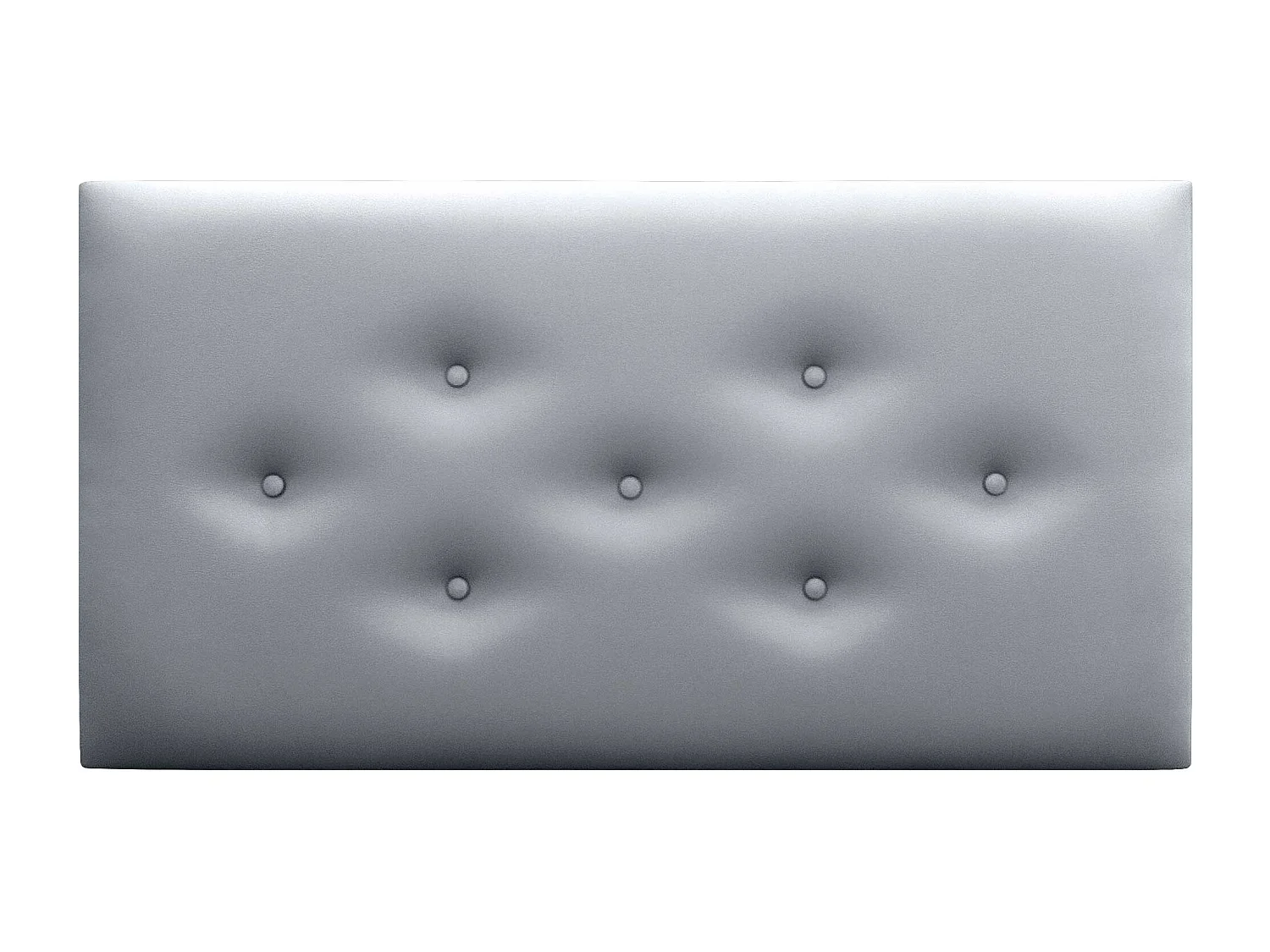 DHOME Tête de Lit en Similicuir avec 3 Rangées de Boutons Entrelacées Tête de Lit Rembourrée de Luxe (Argent, 110cm)