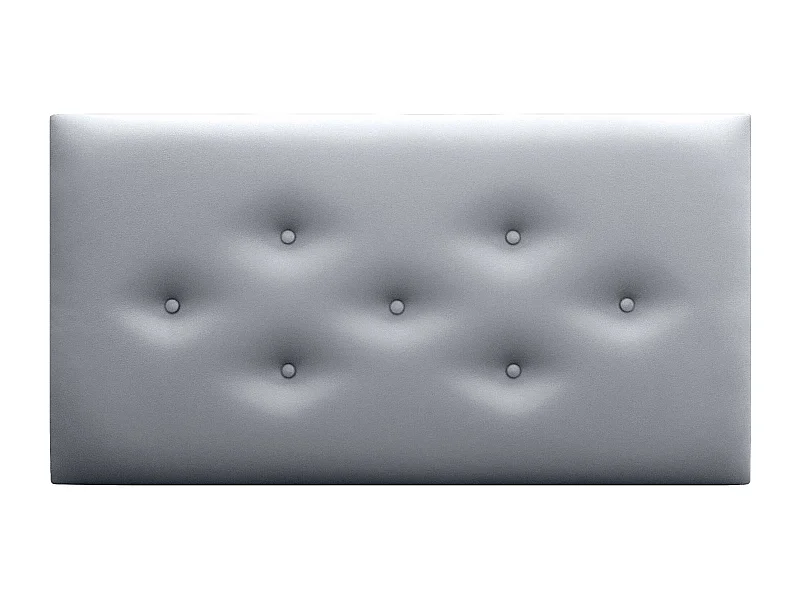 DHOME Kopfteil aus Kunstleder mit 3 versetzten Knopf-Reihen, luxuriös gepolstertes Bettkopfteil (Silber, 110cm)