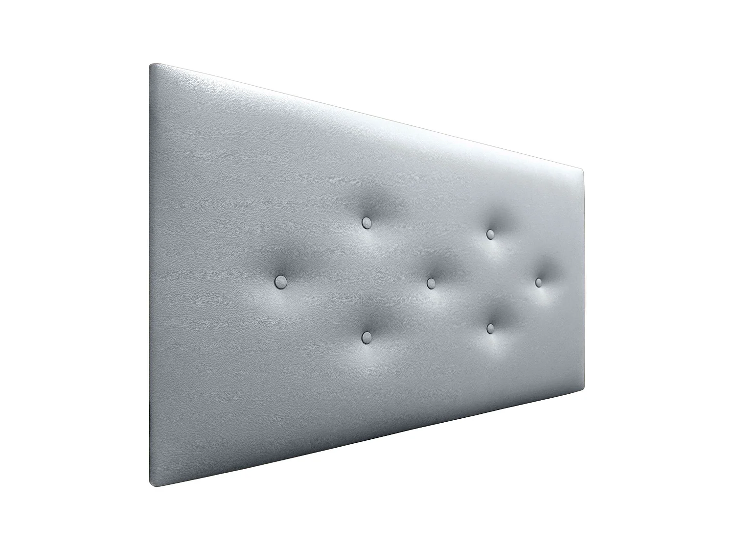 DHOME Tête de Lit en Similicuir avec 3 Rangées de Boutons Entrelacées Tête de Lit Rembourrée de Luxe (Argent, 105cm)