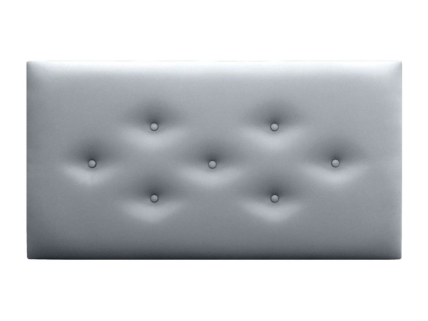 DHOME Tête de Lit en Similicuir avec 3 Rangées de Boutons Entrelacées Tête de Lit Rembourrée de Luxe (Argent, 105cm)