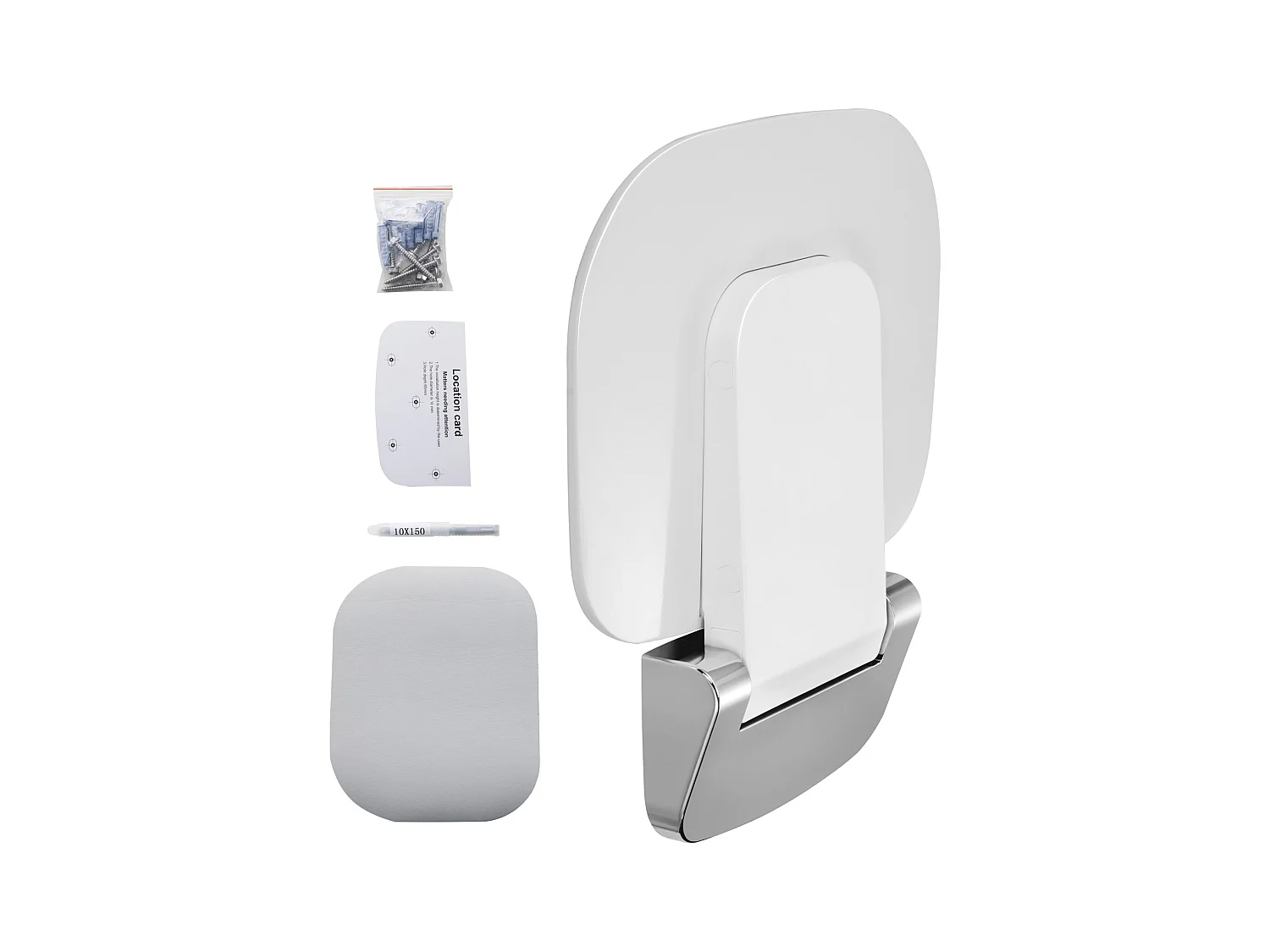 Siège de Douche SucceBuy Siège de Douche Pliant 34.5cm x 32.5cm Fixation Murale 450 lb