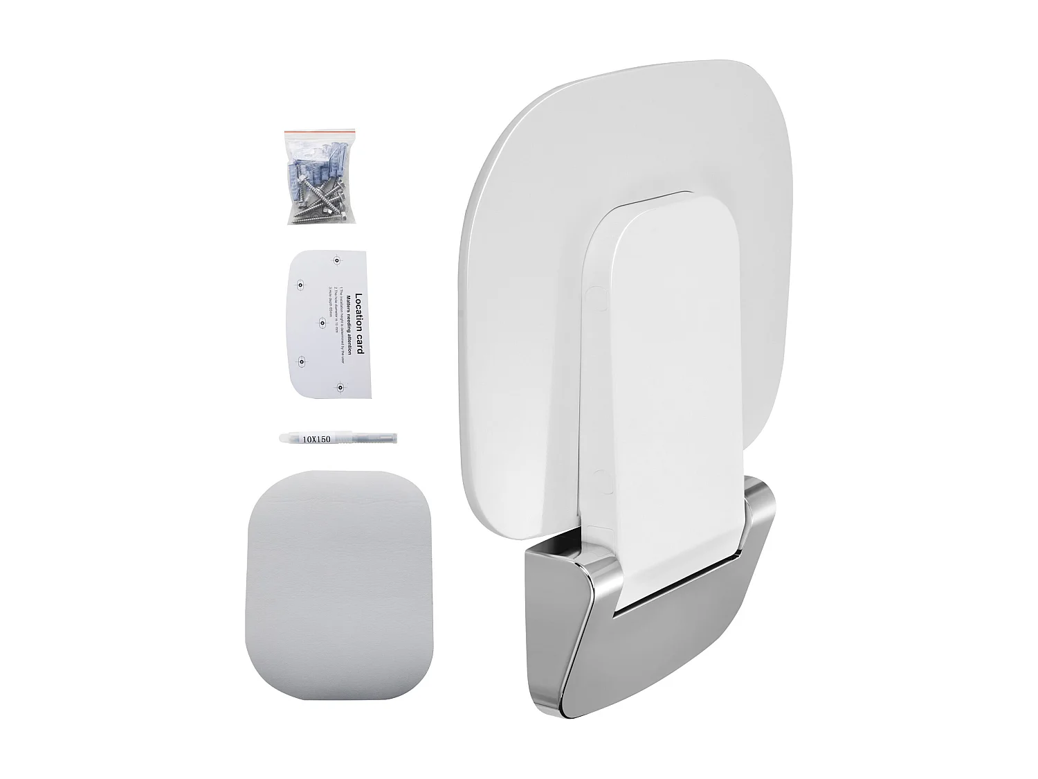 Siège de Douche SucceBuy Siège de Douche Pliant 34.5cm x 32.5cm Fixation Murale 450 lb