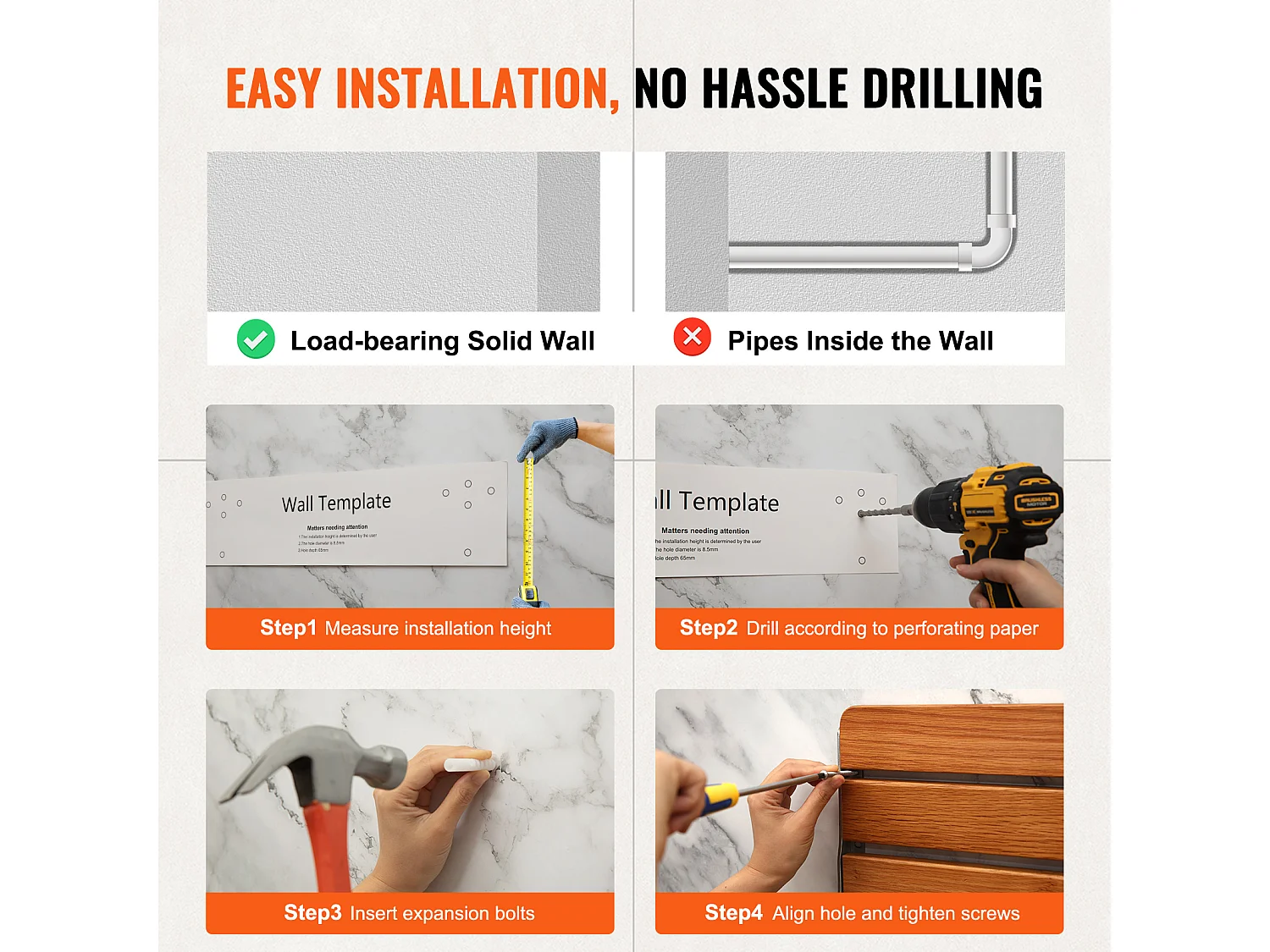 Siège de Douche SucceBuy Siège de Douche Pliable en Chêne 40.8cm x 34cm Mural 440 lb