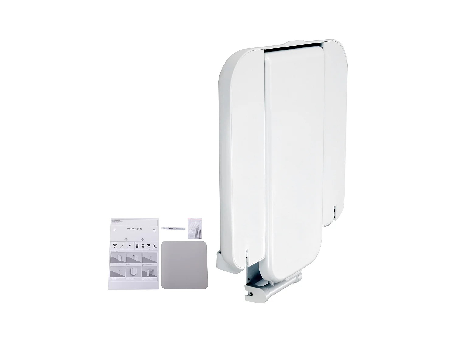 Siège de Douche SucceBuy Siège de Douche Pliable en ABS 39.8cm x 42.4cm Fixation Murale 440 lb