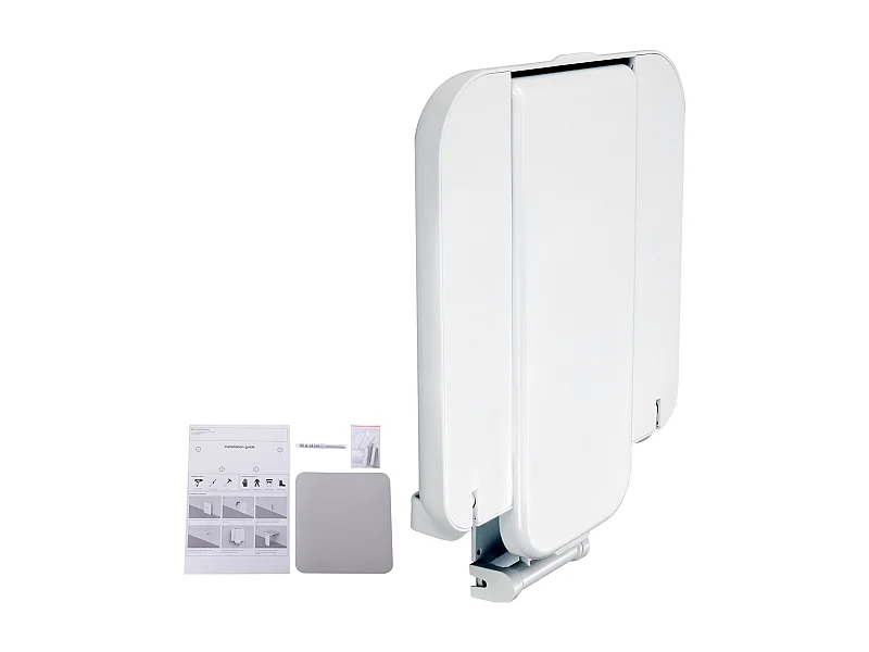 Siège de Douche SucceBuy Siège de Douche Pliable en ABS 39.8cm x 42.4cm Fixation Murale 440 lb