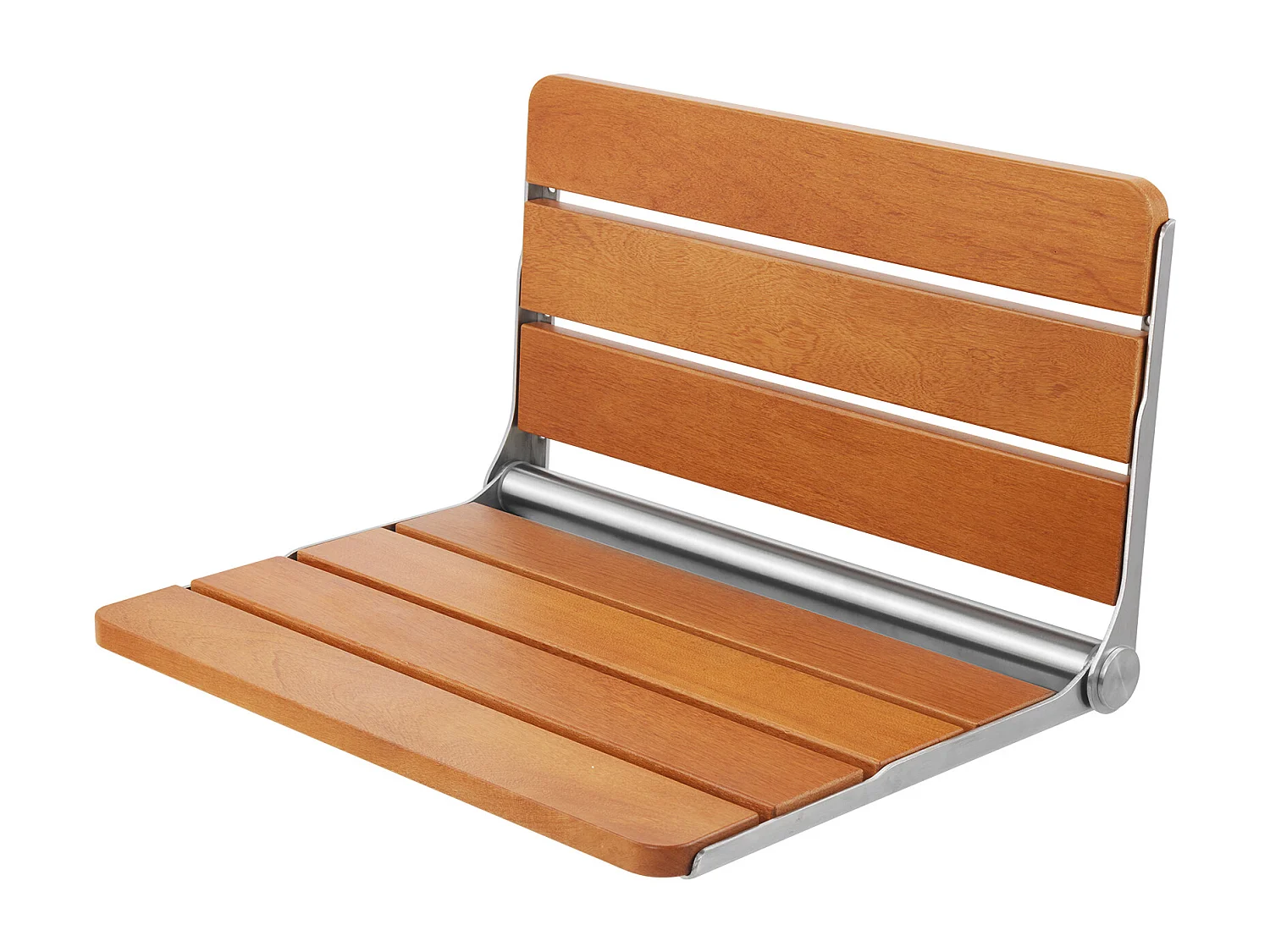 Klappbarer Duschsitz SucceBuy 53,1 cm x 40 cm Teakholz-Klappduschsitz zur Wandmontage, 500 lbs