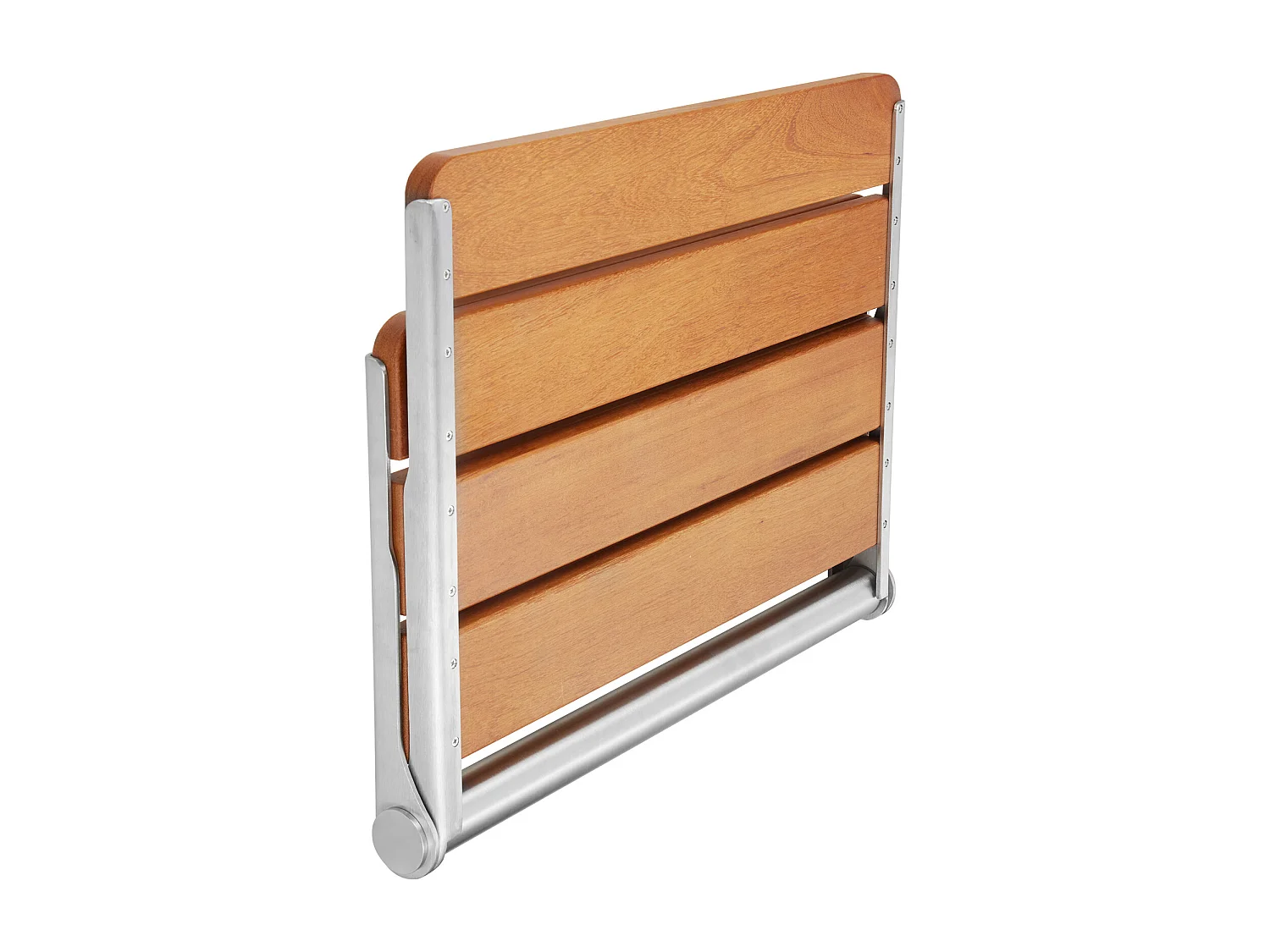 Klappbarer Duschsitz SucceBuy 53,1 cm x 40 cm Teakholz-Klappduschsitz zur Wandmontage, 500 lbs