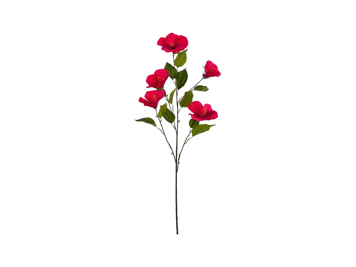 Hibiscus stelo in poliresina rossa 119x18x6 cm
