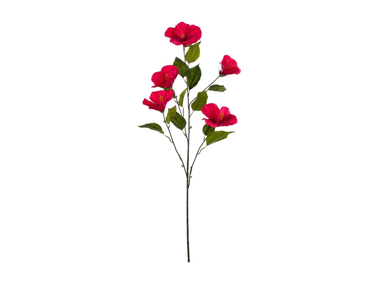 Hibiscus stelo in poliresina rossa 119x18x6 cm