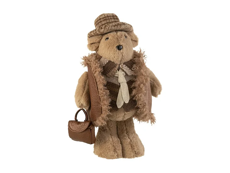 Orso con borsa a mano in marrone 23x17x36 cm