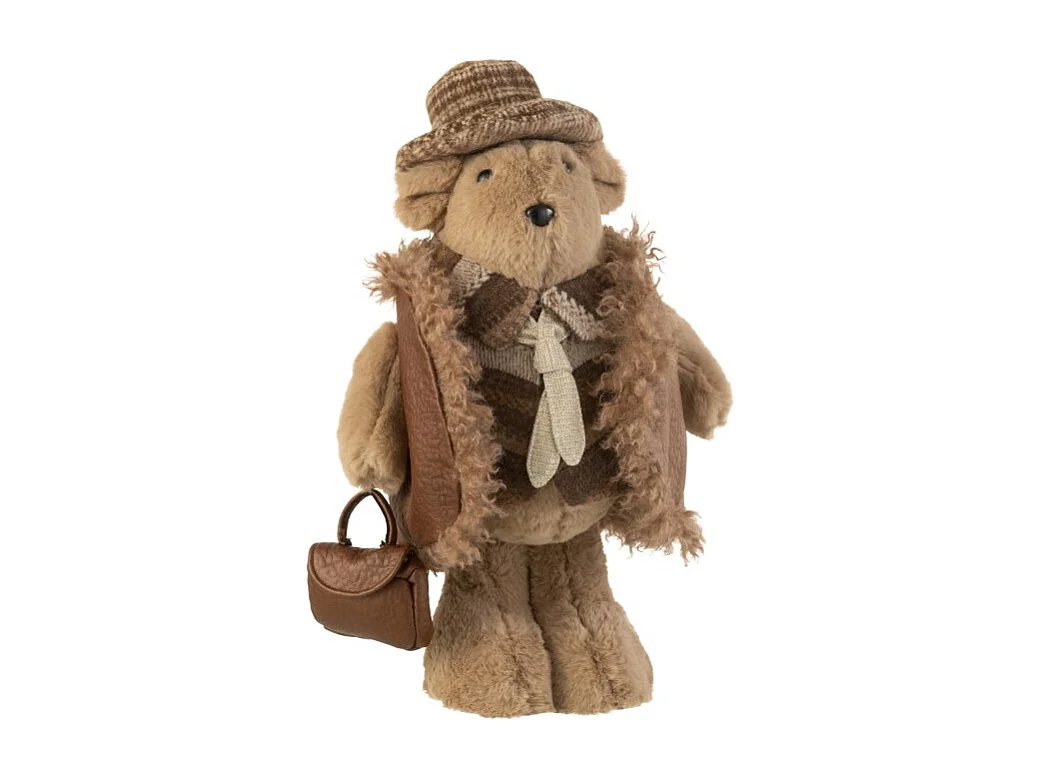 Orso con borsa a mano in marrone 23x17x36 cm