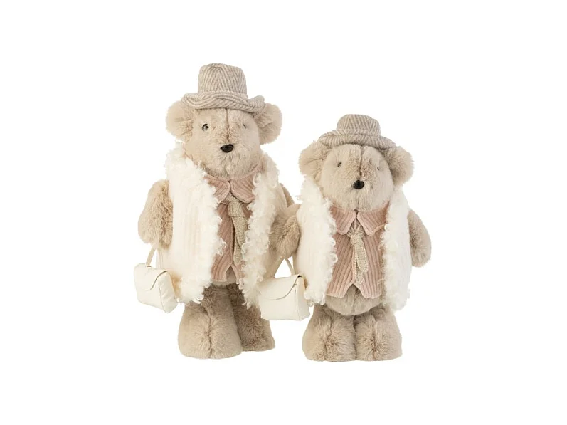 Orso con borsa a mano in beige 23x17x36 cm