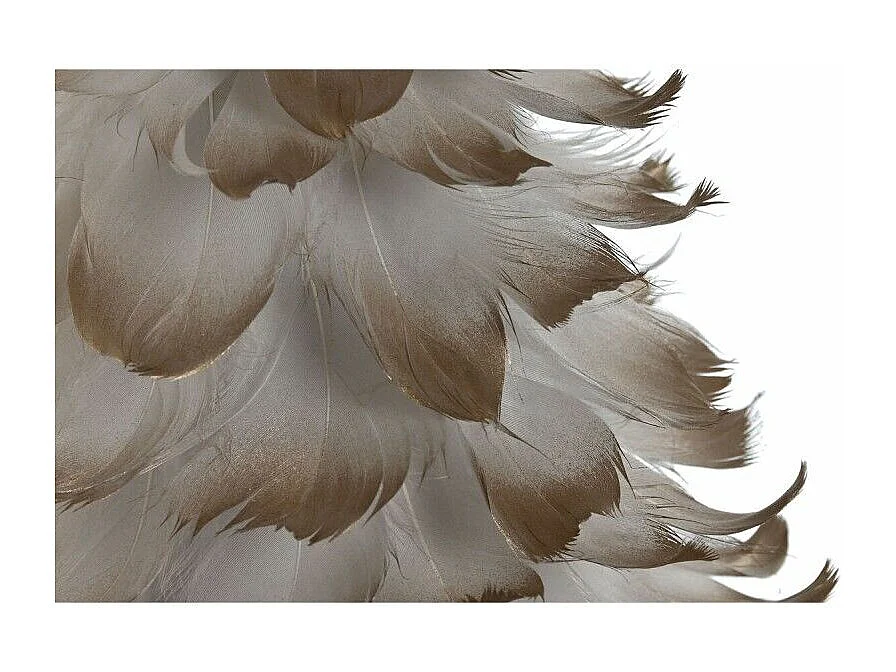 Decoratieve witte gouden kerstboom van schuimkarton 22x22x46 cm - Set van 2 assorti stuks