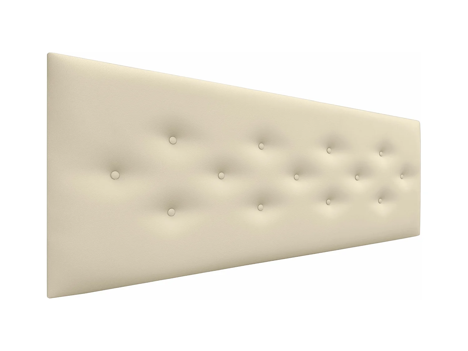 DHOME Tête de Lit en Similicuir avec 3 Rangées de Boutons Entrelacées Tête de Lit Rembourrée de Luxe (Vanille, 150cm)