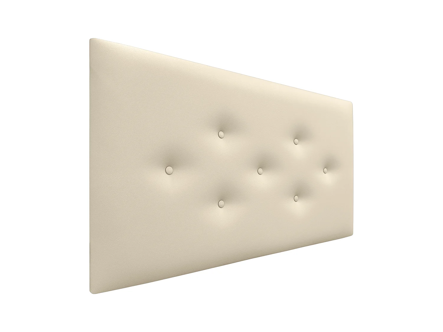 DHOME Tête de Lit en Similicuir avec 3 Rangées de Boutons Entrelacées Tête de Lit Rembourrée de Luxe (Vanille, 95cm)