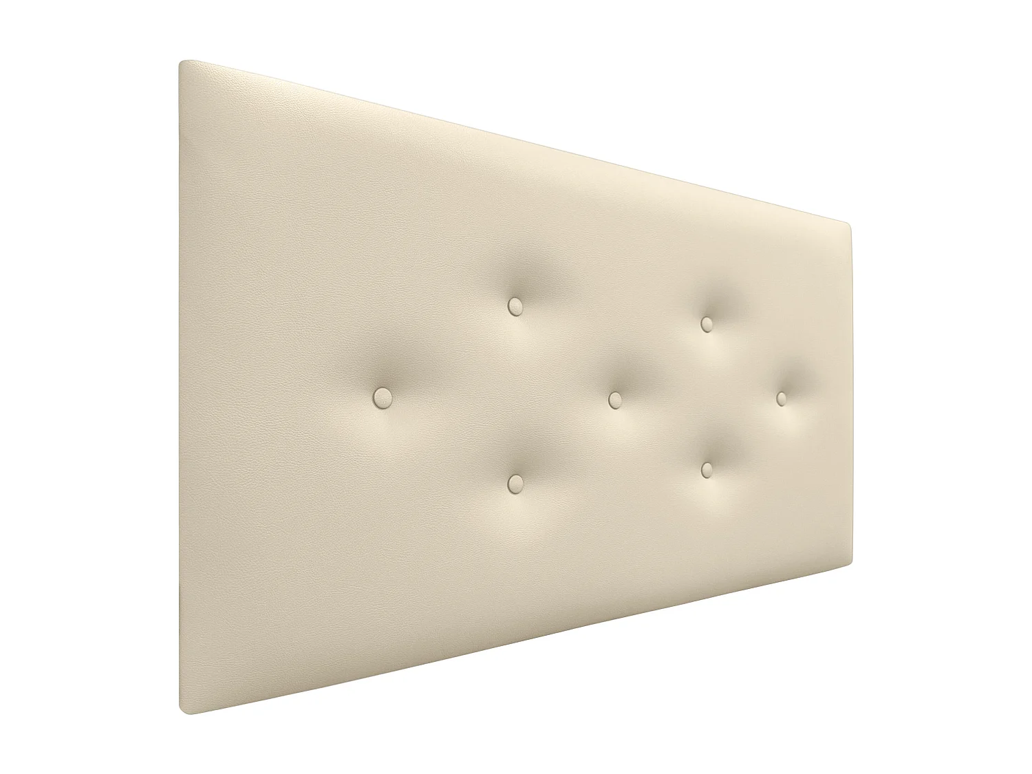 DHOME Cabecero de Polipiel con 3 Hileras Intercaladas de Botones Cabezal Tapizado Cama Lujo (Vainilla, 95cm)