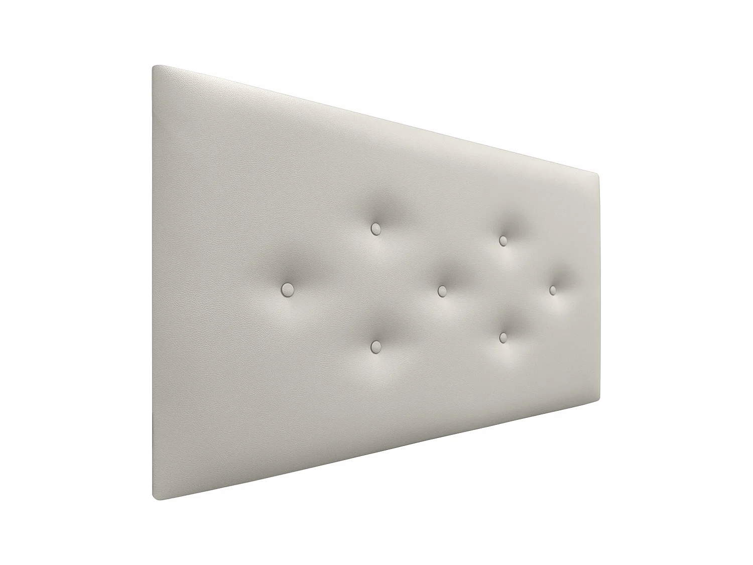 DHOME Tête de Lit en Similicuir avec 3 Rangées de Boutons Entrelacées Tête de Lit Rembourrée de Luxe (Blanc Hueso, 95cm)