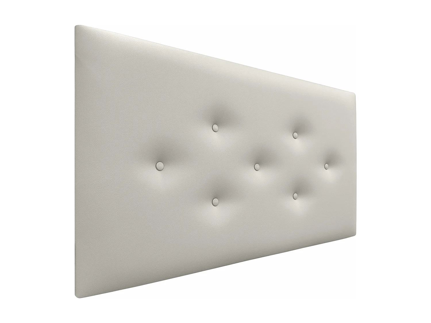 DHOME Tête de Lit en Similicuir avec 3 Rangées de Boutons Entrelacées Tête de Lit Rembourrée de Luxe (Blanc Hueso, 95cm)