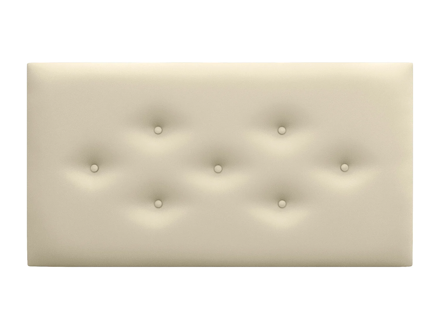 DHOME Tête de Lit en Similicuir avec 3 Rangées de Boutons Entrelacées Tête de Lit Rembourrée de Luxe (Vanille, 105cm)