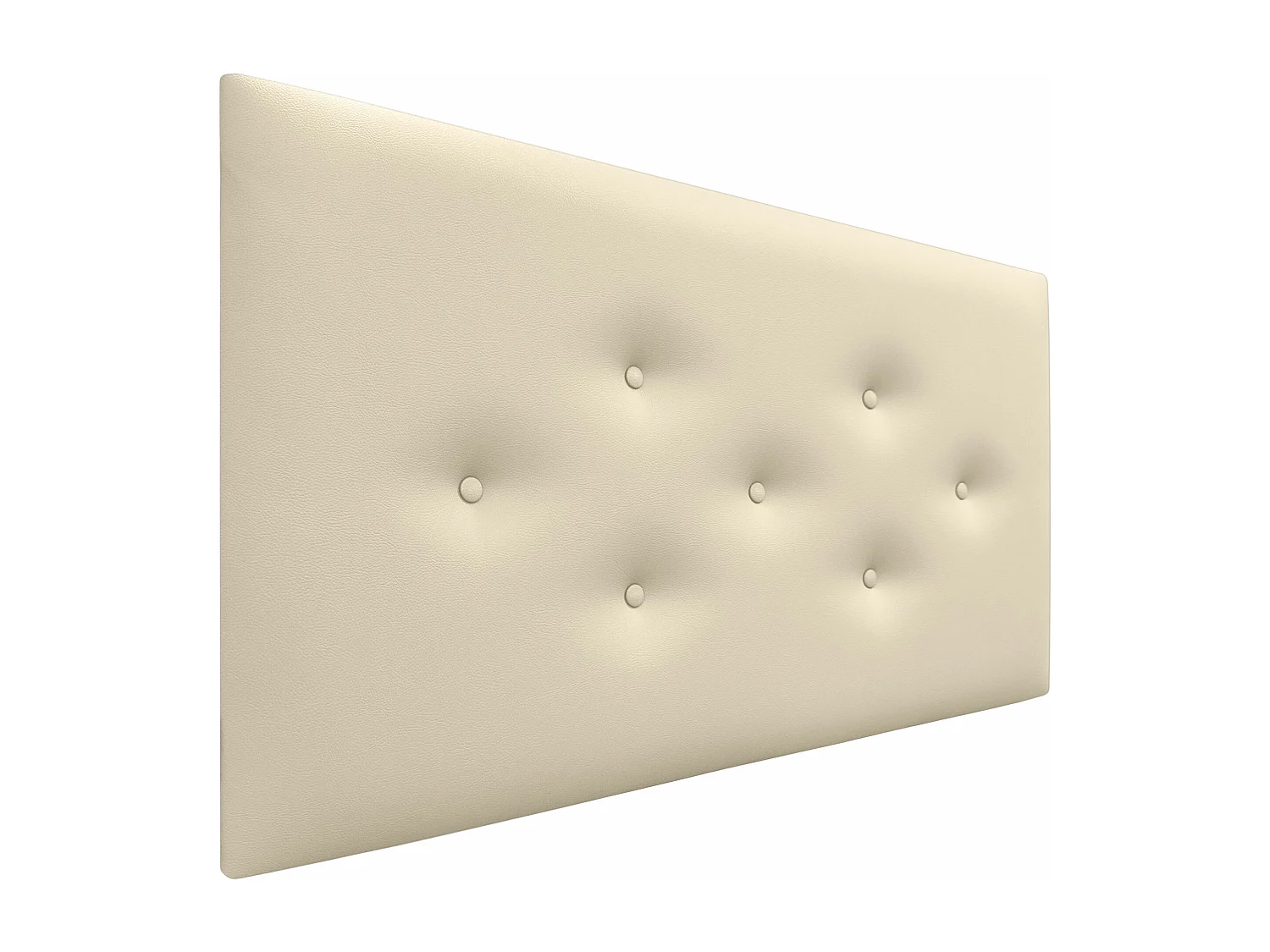 DHOME Kopfteil aus Kunstleder mit 3 versetzten Knopf-Reihen, luxuriös gepolstertes Bettkopfteil (Vanille, 105cm)