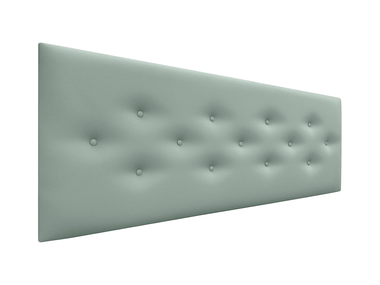 DHOME Tête de Lit en Similicuir avec 3 Rangées de Boutons Entrelacées Tête de Lit Rembourrée de Luxe (Vert Agua, 150cm)
