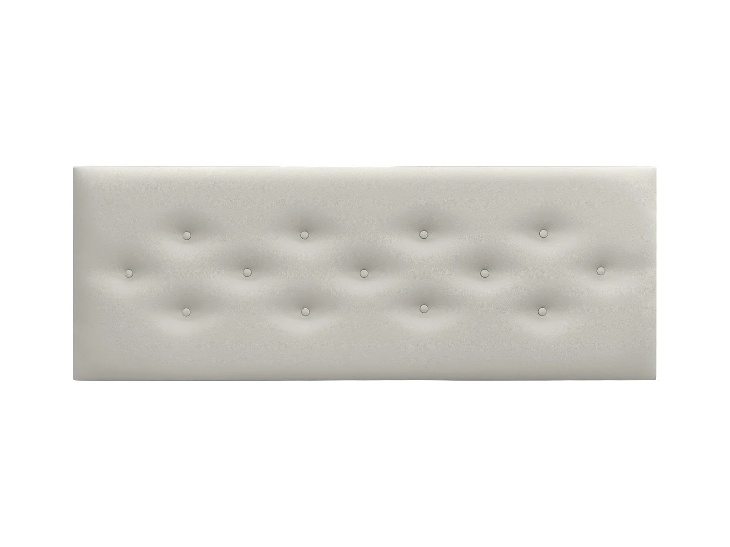 DHOME Tête de Lit en Similicuir avec 3 Rangées de Boutons Entrelacées Tête de Lit Rembourrée de Luxe (Blanc Hueso, 145cm)