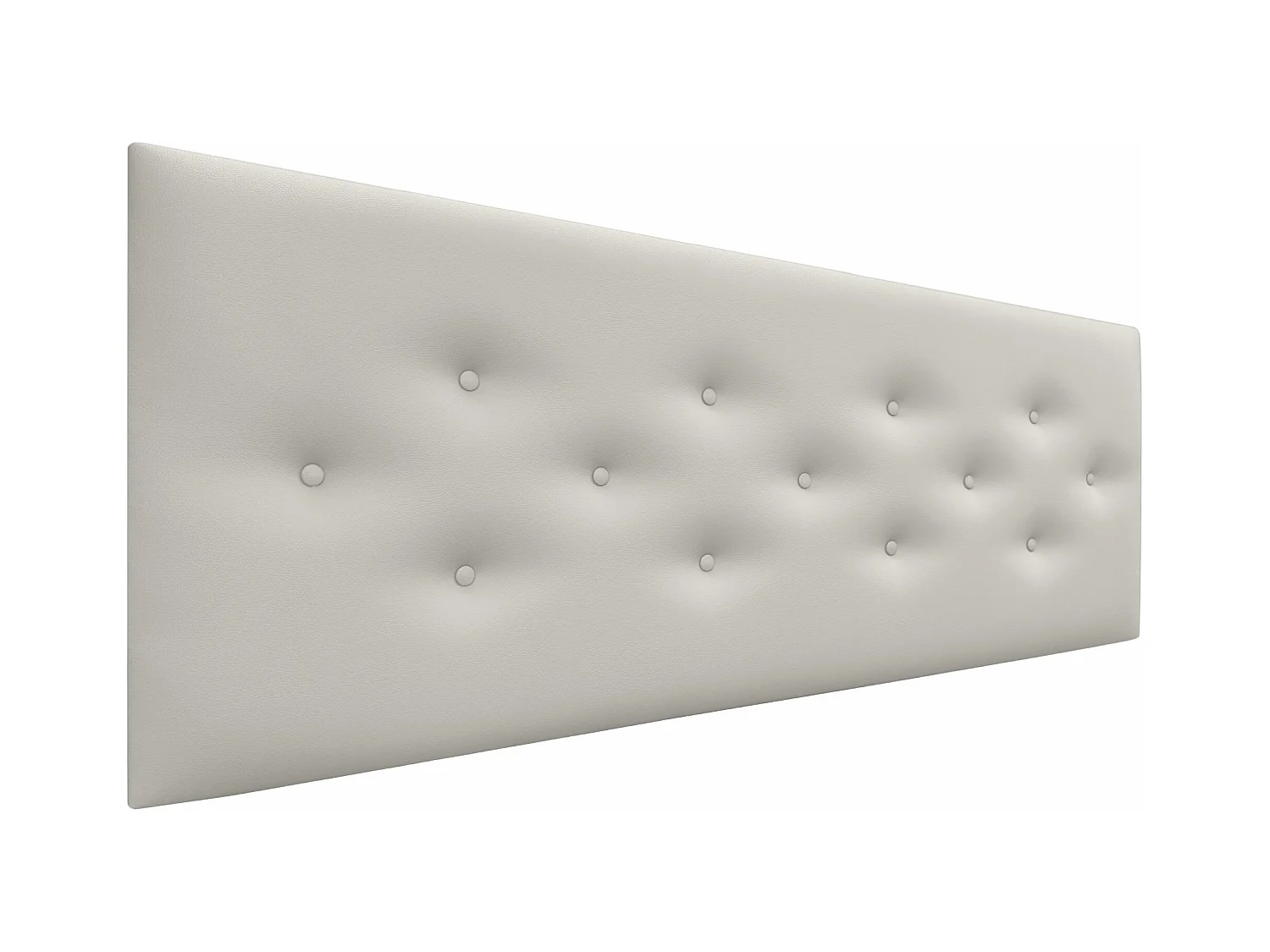 DHOME Tête de Lit en Similicuir avec 3 Rangées de Boutons Entrelacées Tête de Lit Rembourrée de Luxe (Blanc Hueso, 145cm)