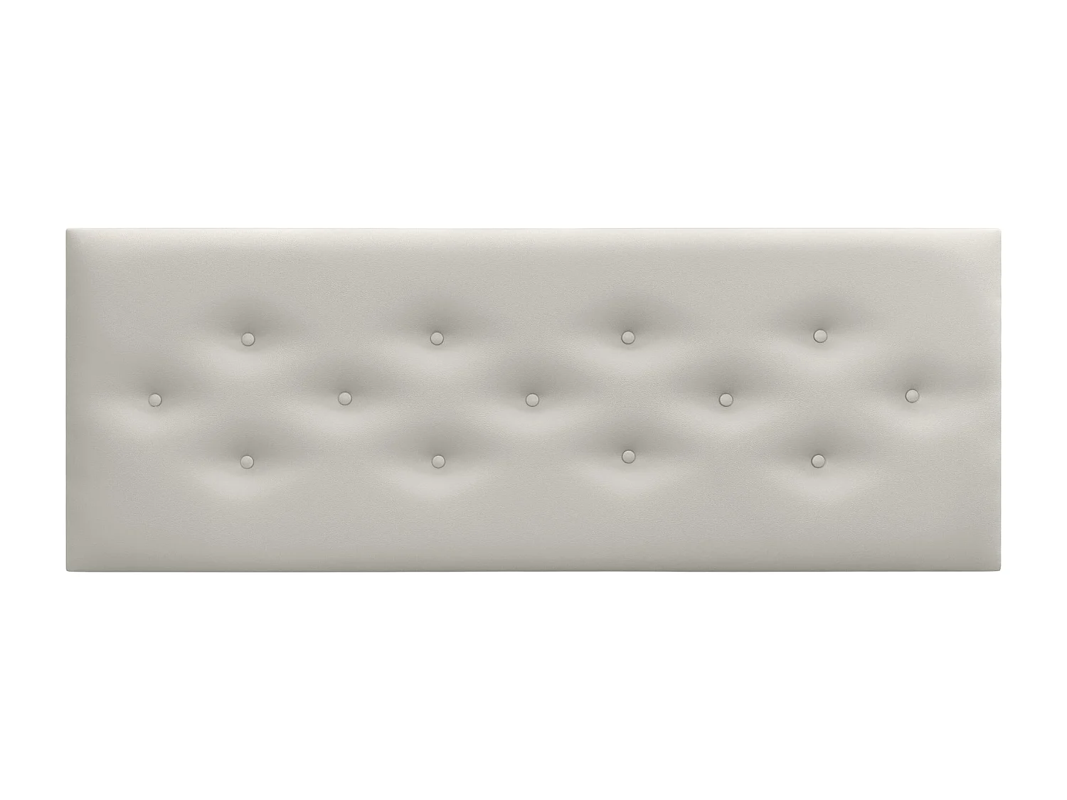 DHOME Tête de Lit en Similicuir avec 3 Rangées de Boutons Entrelacées Tête de Lit Rembourrée de Luxe (Blanc Hueso, 145cm)