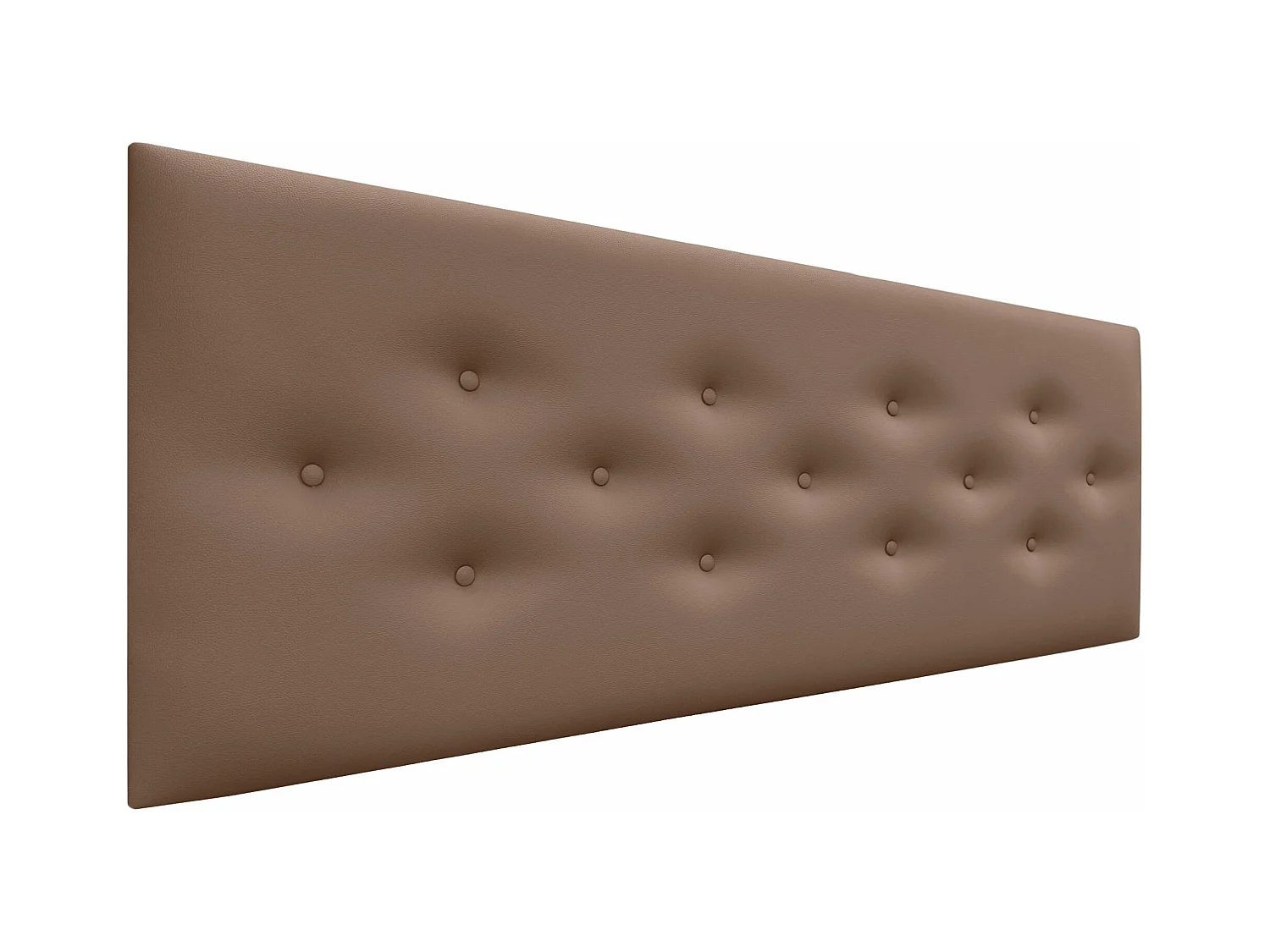 DHOME Tête de Lit en Similicuir avec 3 Rangées de Boutons Entrelacées Tête de Lit Rembourrée de Luxe (Argile, 145cm)