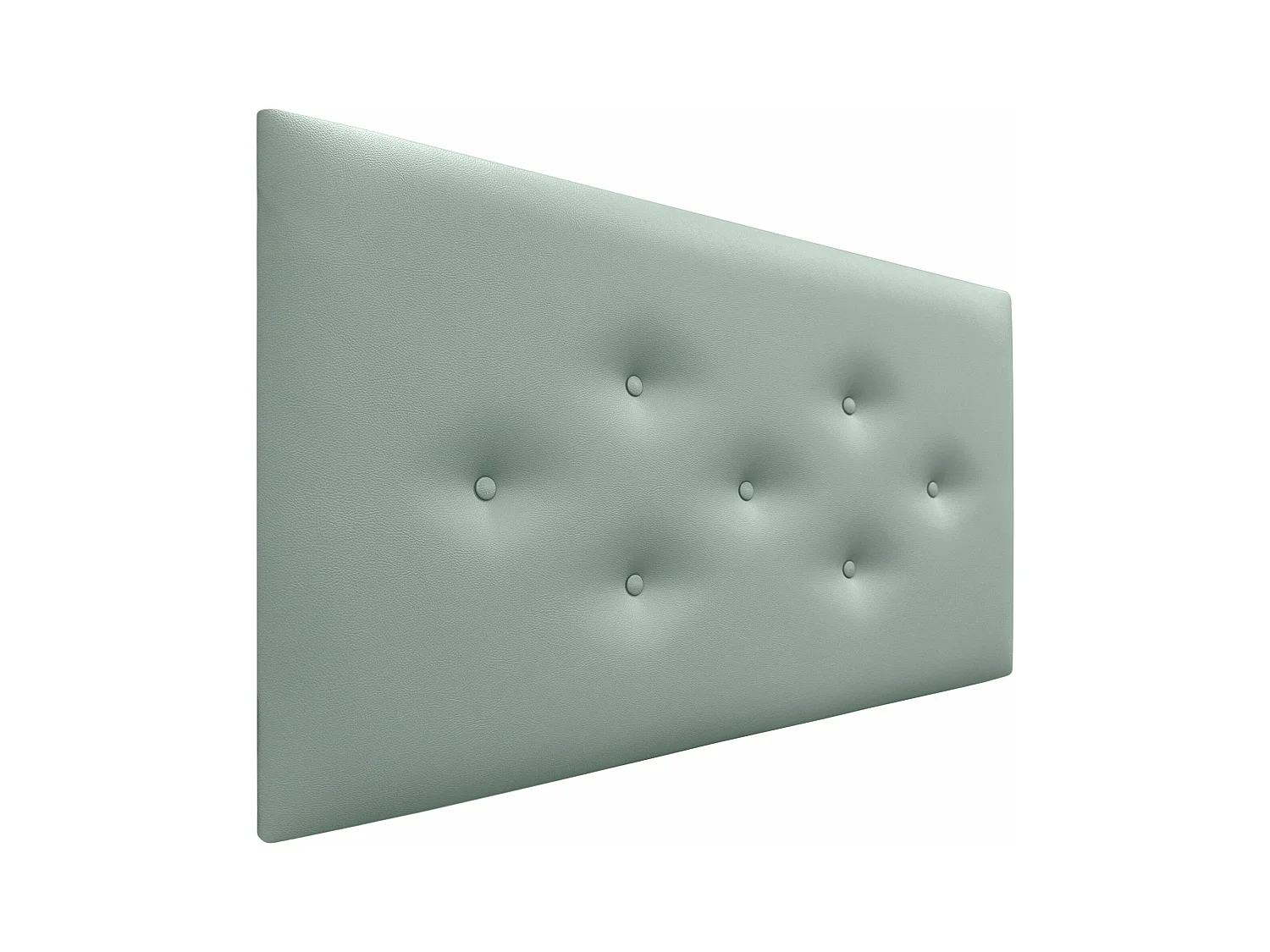 DHOME Tête de Lit en Similicuir avec 3 Rangées de Boutons Entrelacées Tête de Lit Rembourrée de Luxe (Vert Agua, 95cm)