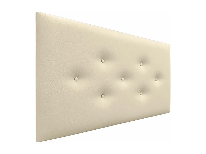 DHOME Kopfteil aus Kunstleder mit 3 versetzten Knopf-Reihen, luxuriös gepolstertes Bettkopfteil (Vanille, 90cm)