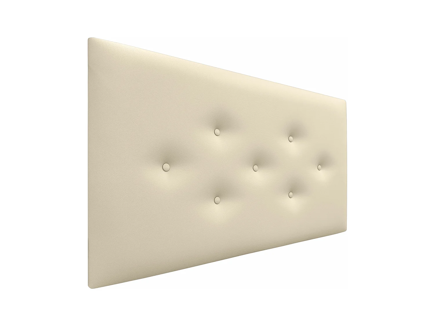 DHOME Tête de Lit en Similicuir avec 3 Rangées de Boutons Entrelacées Tête de Lit Rembourrée de Luxe (Vanille, 90cm)