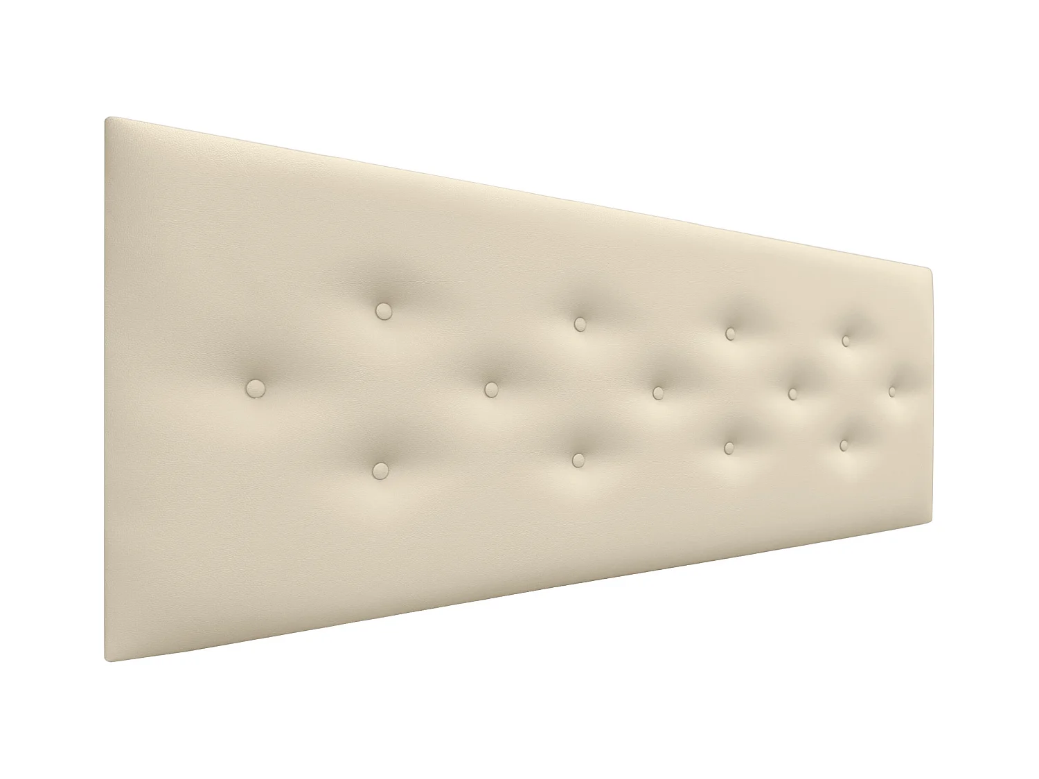 DHOME Tête de Lit en Similicuir avec 3 Rangées de Boutons Entrelacées Tête de Lit Rembourrée de Luxe (Vanille, 145cm)