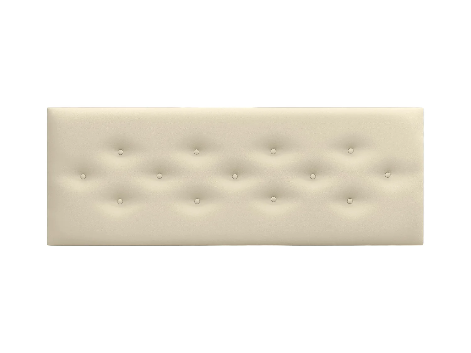 DHOME Tête de Lit en Similicuir avec 3 Rangées de Boutons Entrelacées Tête de Lit Rembourrée de Luxe (Vanille, 135cm)