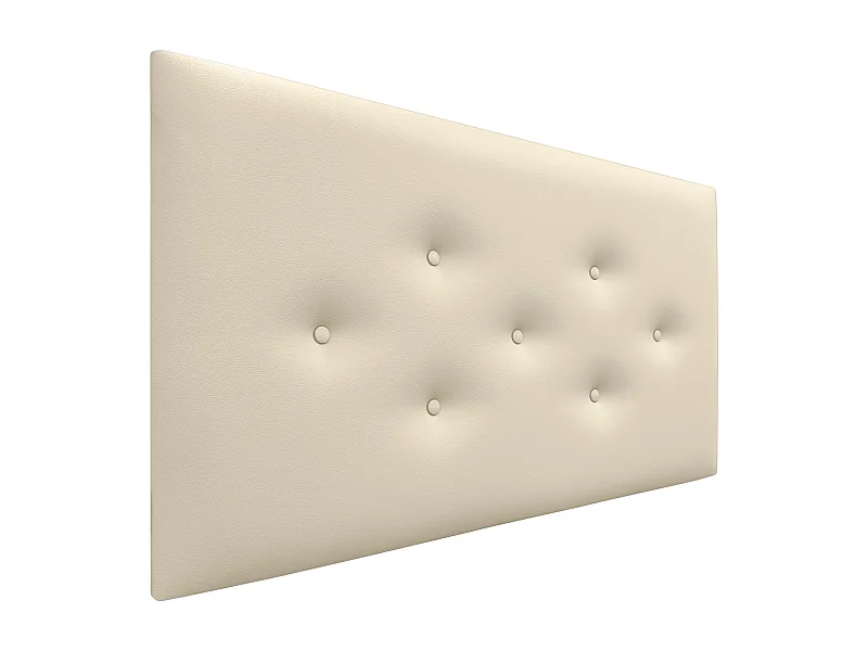 DHOME Kopfteil aus Kunstleder mit 3 versetzten Knopf-Reihen, luxuriös gepolstertes Bettkopfteil (Vanille, 110cm)