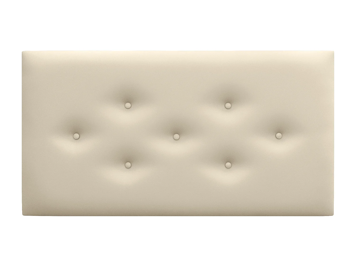 DHOME Cabecero de Polipiel con 3 Hileras Intercaladas de Botones Cabezal Tapizado Cama Lujo (Vainilla, 110cm)